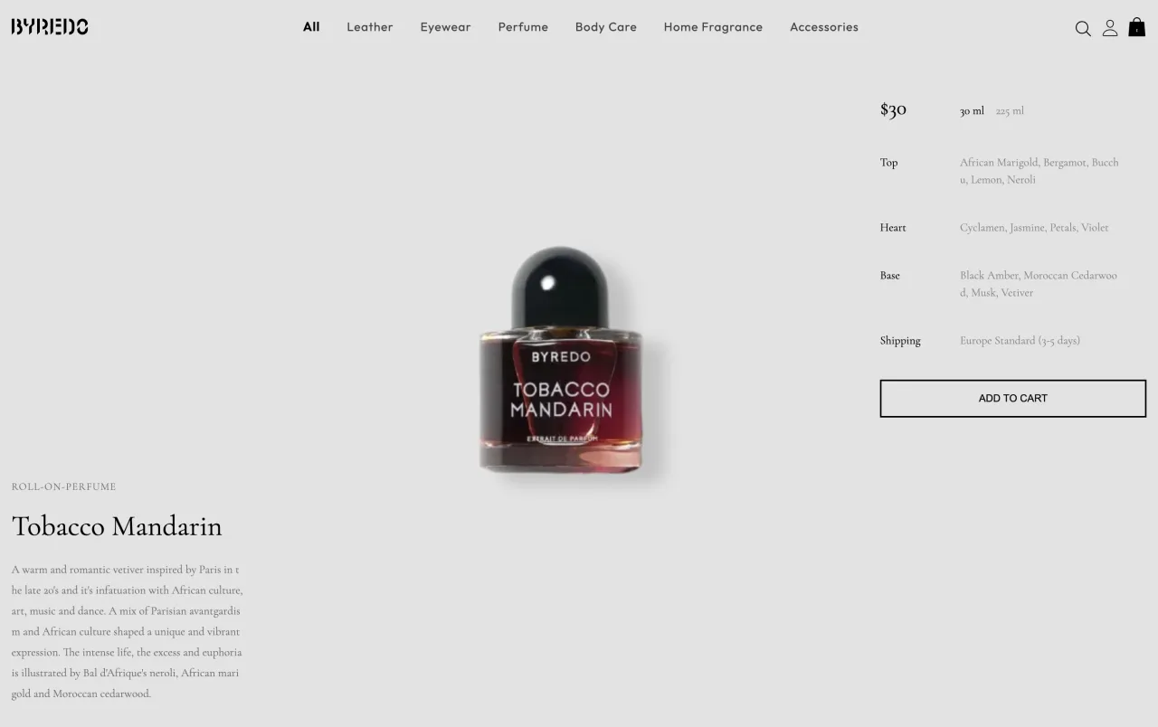 Byredo — project screenshot