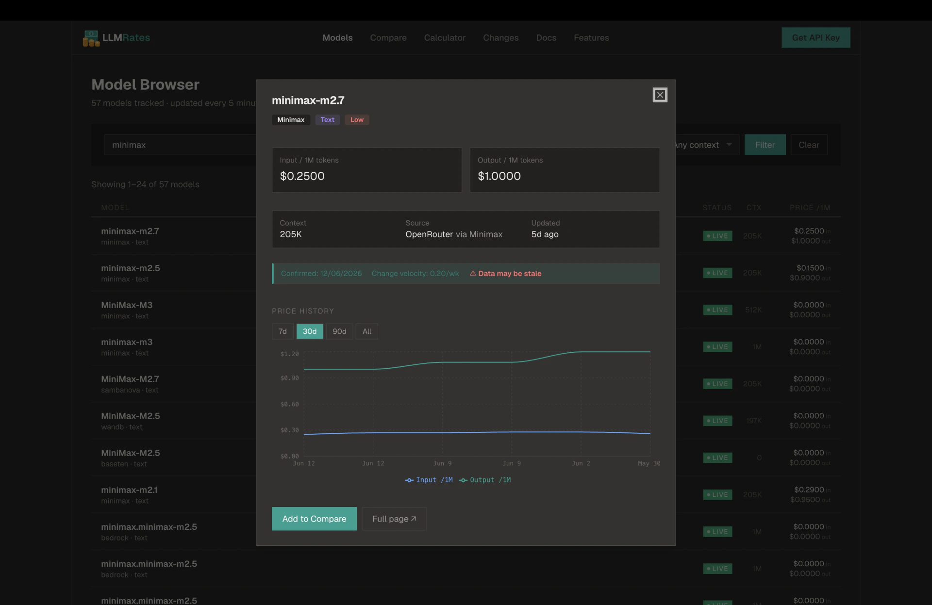 LLM Rates — project screenshot